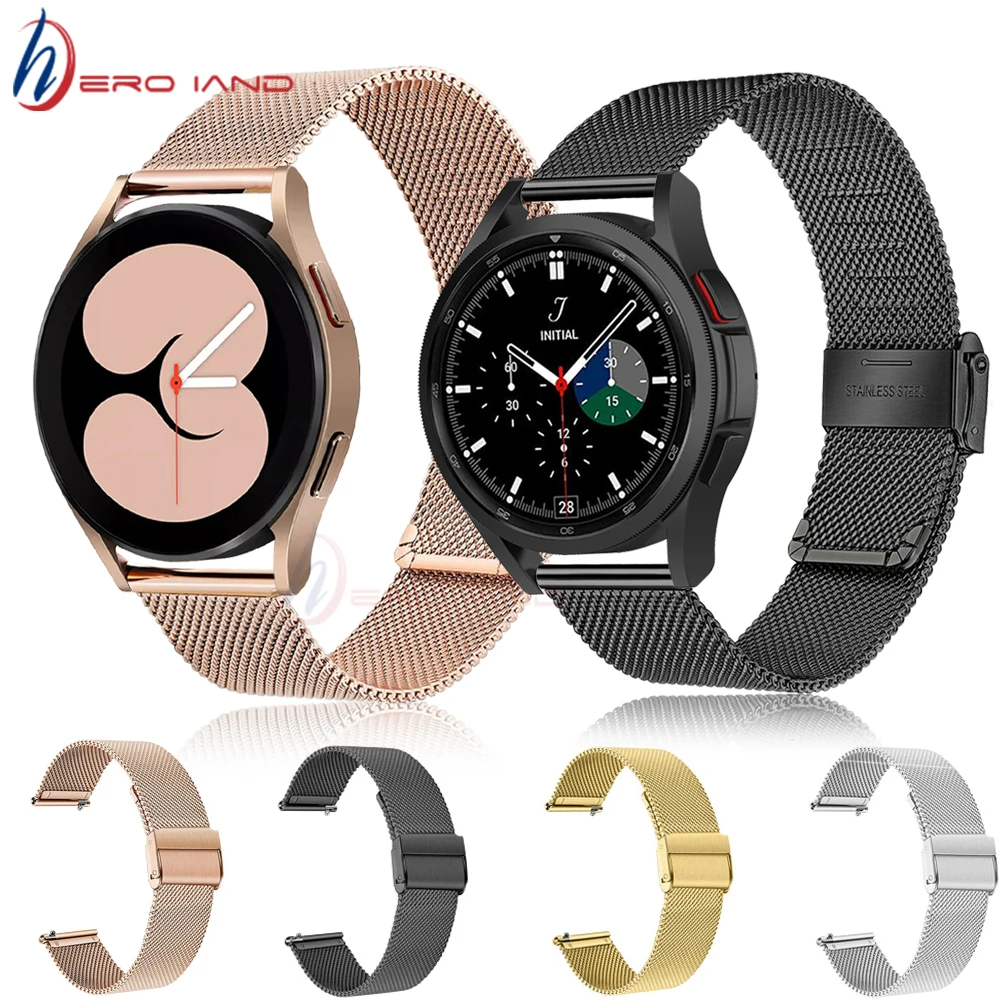 

Milanese Watchband for Samsung Galaxy Watch 4 44mm 40mm Classic 42MM 46MM Mesh Stainless Steel Band Quick Release Strap Bracelet