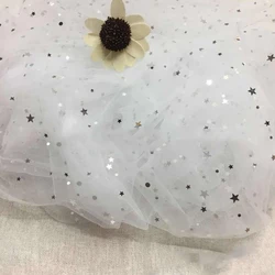 150cm * 100cm/pc tessuto in Tulle a rete a stella lucida bellissimo abito da sposa abbigliamento materiale decorativo Mantilla fai da te forniture per cucire