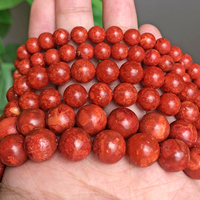 6/8/10/12mm Natural Grass Red Coral  Beads Round Loose Spacer Beads For Jewelry Making Diy Bracelet Earring 15inch