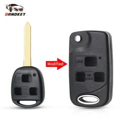 Dandkey Remote Car Shell Flip Key Case Fob For Toyota Yaris Celica Avensis RAV4 Prado Camry Land Cruser 120 Corolla Carina TOY47