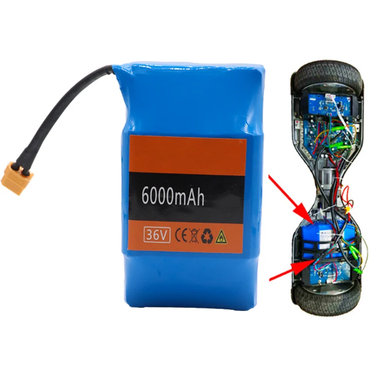 GTF е-байка 36В 6AH баланс скутер аккумулятор 36V 6000 мА/ч, высокий дренаж 2-ух колесный электрический самокат баланса батареи