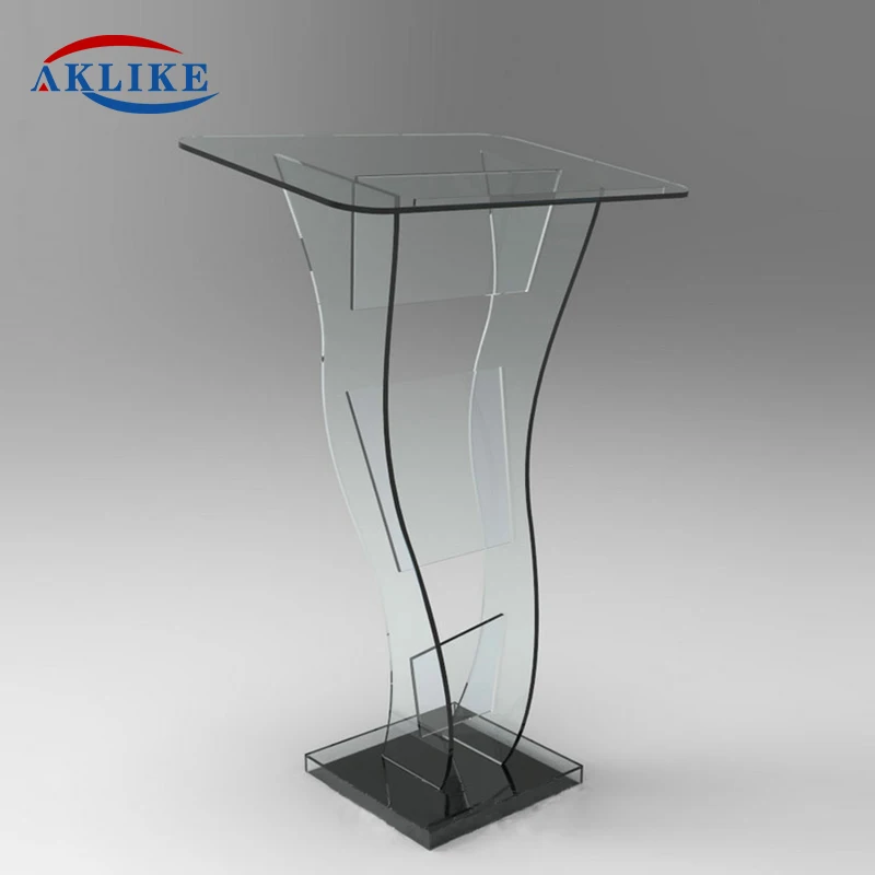 

2024 AKLIKE Logo Customized Modern New Acrylic Podium School Celebration Lectern Commercial Event Platform Free Shipping