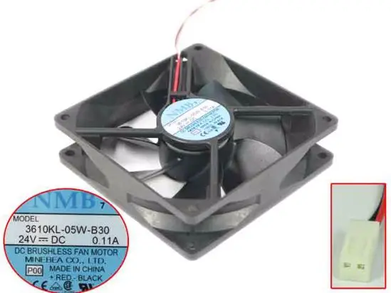 

NMB-MAT 3610KL-05W-B30 P00 DC 24V 0.11A 92x92x25mm 2-Wire Server Cooling Fan