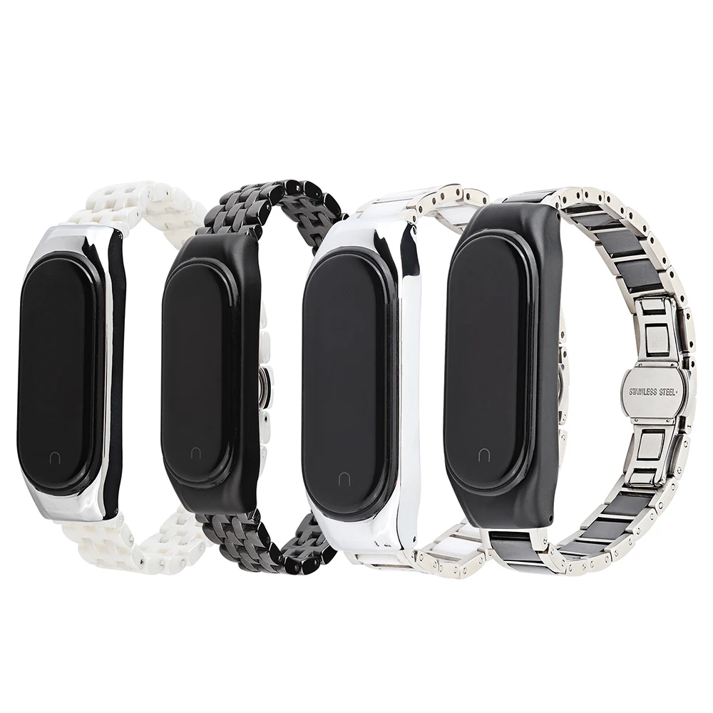 Ceramic White Metal Strap for Mi Band 6 7 Mi7 Bracelet for Xiaomi Miband 5 4 3 Band Mi6 Mi5 Wristband Replacement correa