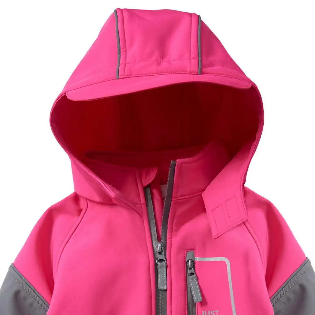 children/kids/girls waterproof/windproof softshell jumpsuit,  playsuit in rose color, size 98 to 116