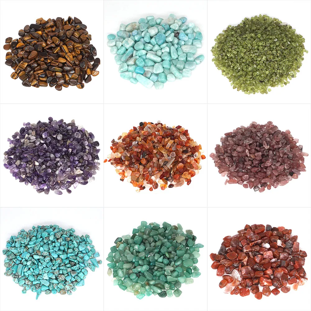 Natural Stones Rocks Crystal Chip Minerals Reiki Healing Raw Gravel Gemstones Specimen Aquarium Viewing Home Decoration 50g/100g