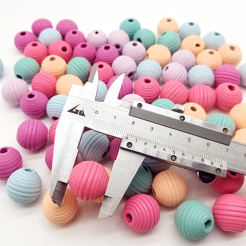 JunKang 10pcs 20mm mixed batch Thread candy color wooden beads jewelry making DIY handmade bracelet necklace materials Wholesale