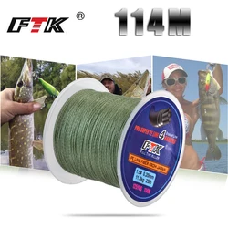 Línea trenzada PE 4 hebras FTK 114M para pesca en agua salada
