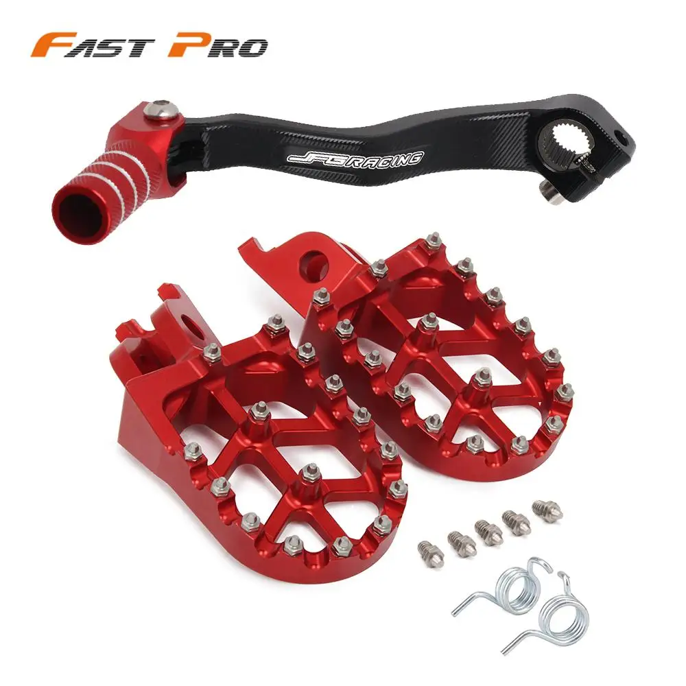 CNC Gear Shift Foot Lever Foot Pegs Rest Footrests Pedals Footpegs For Honda CRF250R 2004-2009 CRF250X 2004-2017 CRF450R 2002