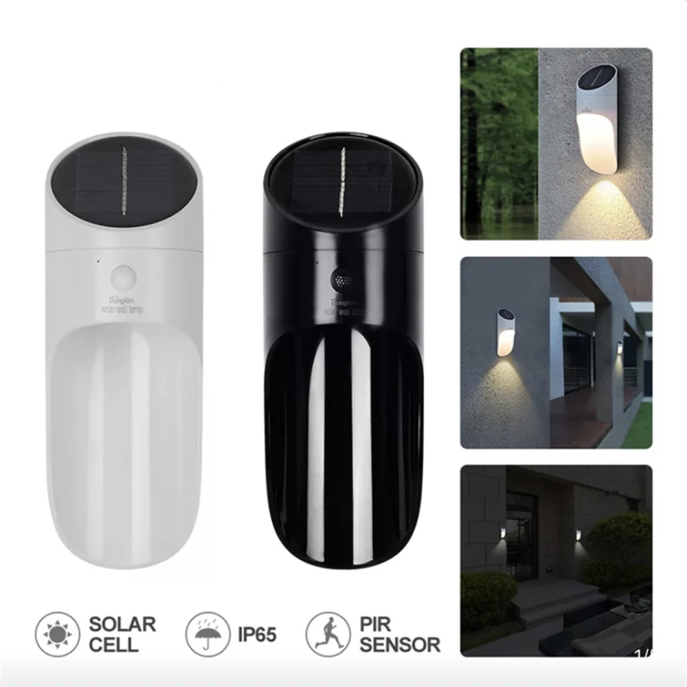 

LED outdoor wall light IP65 waterproof solar street light PIR intelligent motion sensing white light warm light