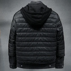 Chaqueta vaquera informal para hombre, abrigo grueso con solapa negra, 5XL talla grande, novedad de invierno, 2024