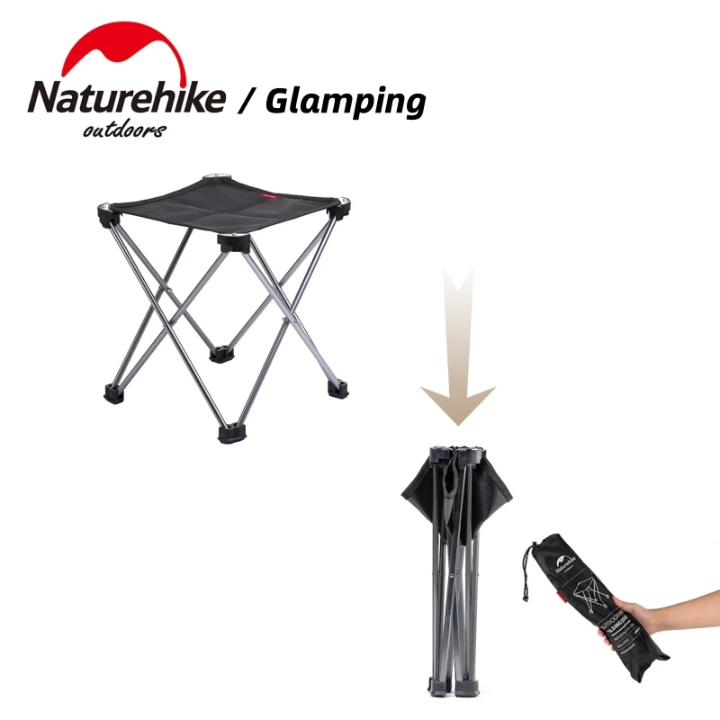 Naturehike Outdoor Aluminium Alloy Stool Ultralight Compact Portable Folding Fishing Stool Collapsible Camping Seat Hiking Stool