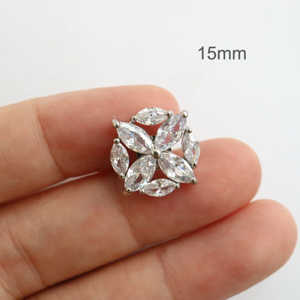 5pc Luxury Crystal Buttons Rhinestone Cubic Zirconia Button for Clothes Decorative CZ Sewing Cashmere Knit Cardigan