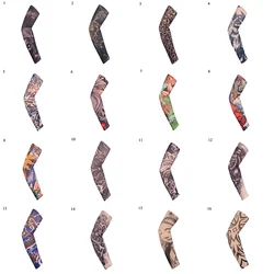 Cool Printed Sun-proof Unisex Punk Fashion Arm Warmers Tattoo Sleeve Man Woman Fake Tattoo Arm Warmers Elastic UV Protection