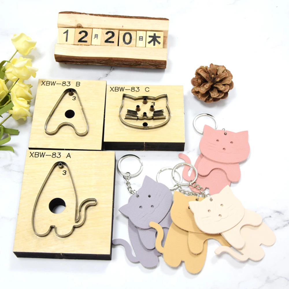 Handmade Wooden Cutting Die, DIY Cat Leather Pendant Craft, Laser Mold, Dies Template, Suitable for Die Cutting Machine