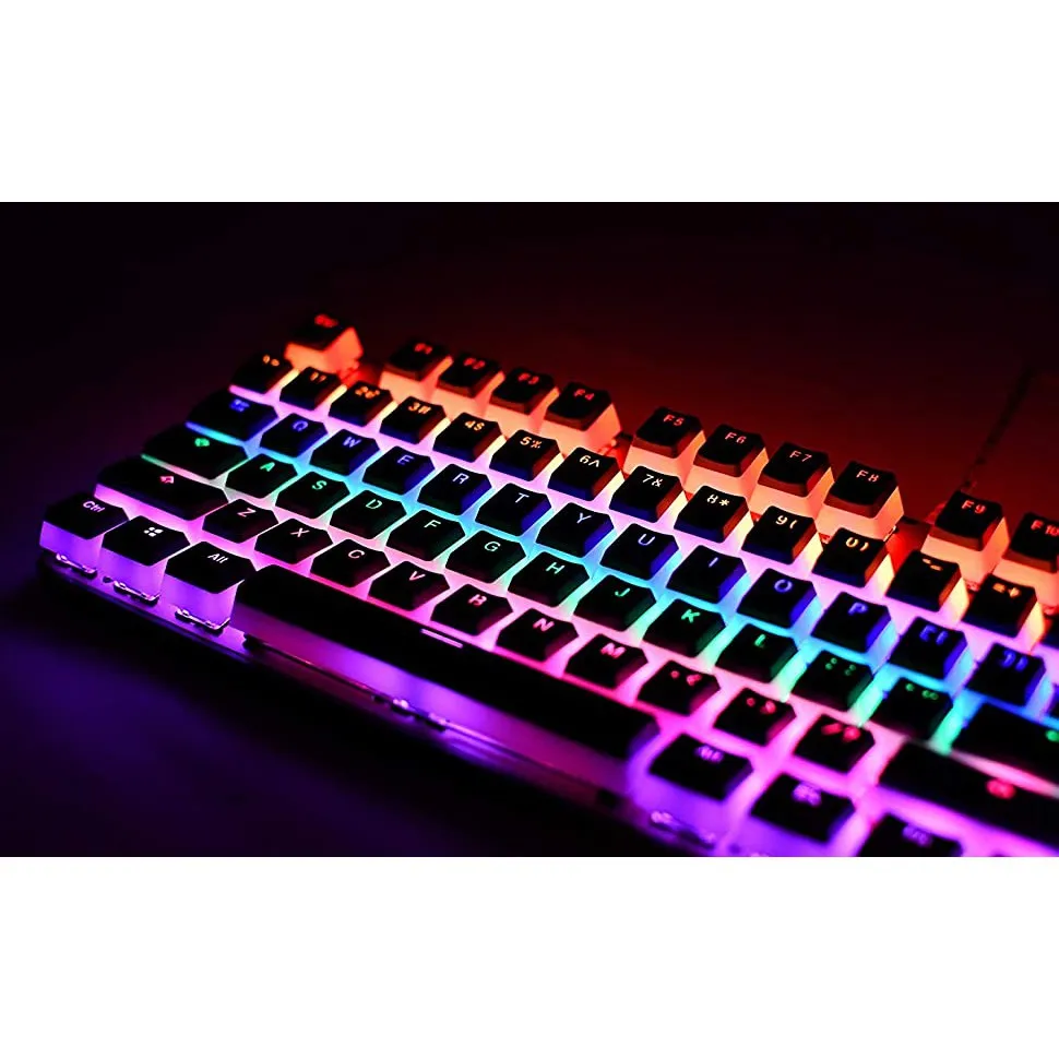 

108 Double Shot PBT Black pudding keycap Ansi/ISO-Oem configuration 60%/87 TKL/104/108 switch backlit mechanical keyboard