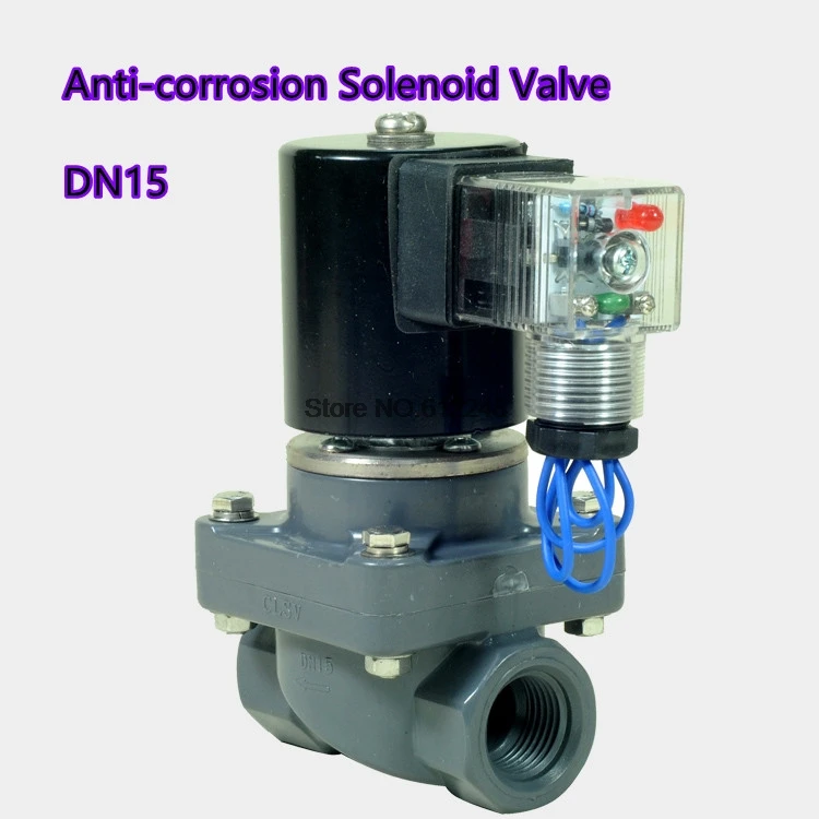 

DN15 DN20 DN25 PVC Solenoid Valve Corrosion Acid Resistance Valve AC220V