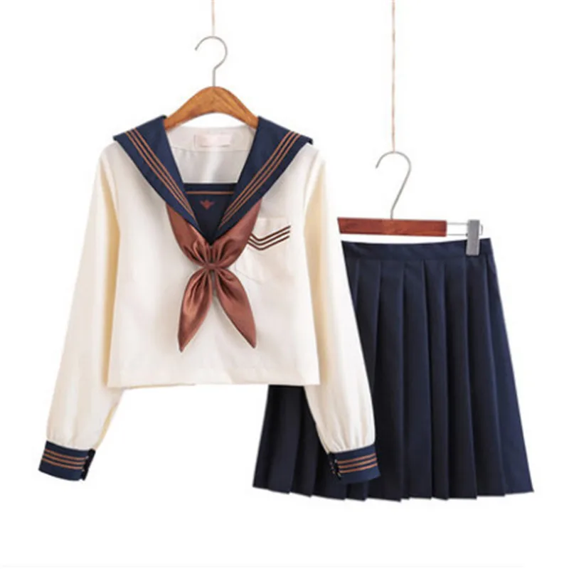 Multiple styles Japanese school uniforms anime  sailor suit tops+tie+skirt JK Navy style Students clothes for Girl Long sleeve