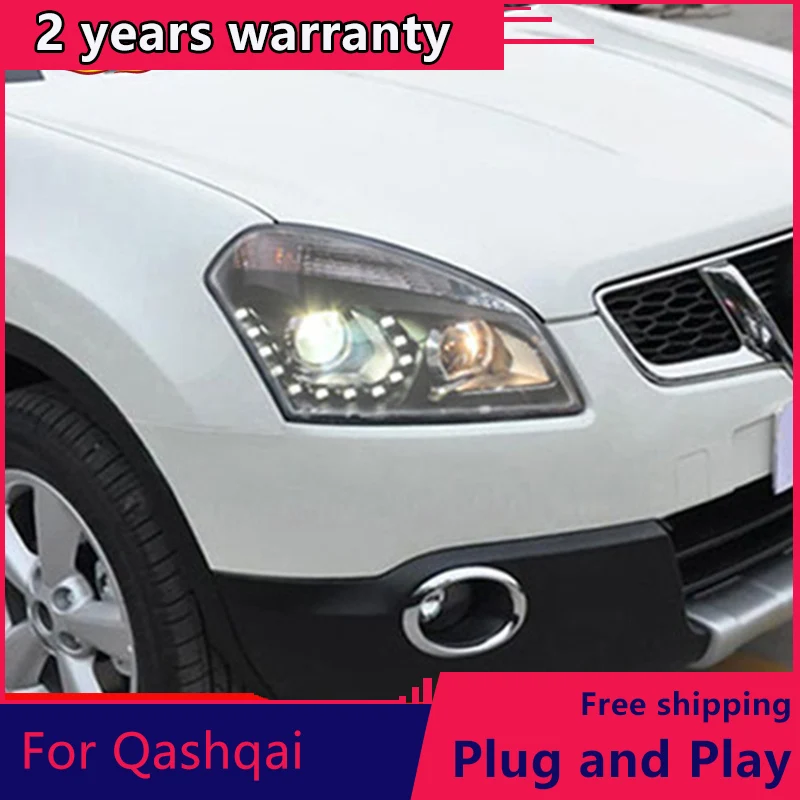 KOWELL Car Styling for Nissan Qashqai led headlight 2009-2014 New Qashqai headlights drl headlight H7 hid Bi-Xenon Lens