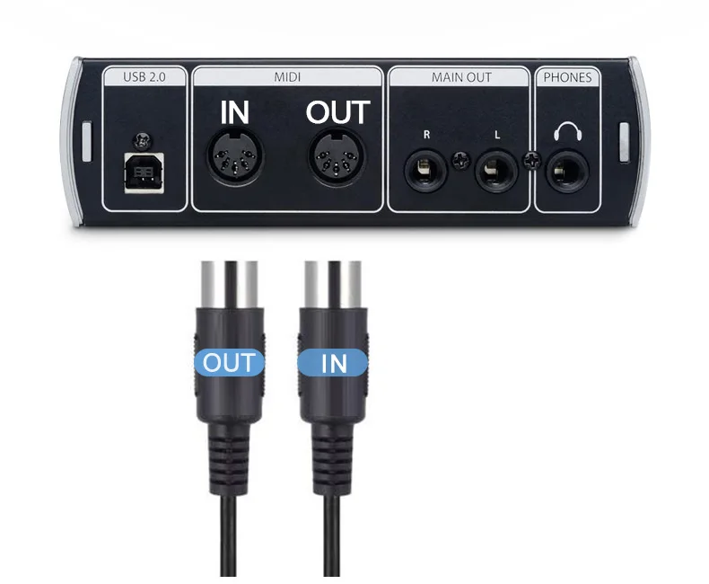 Cable MIDI de 5 pines macho A USB tipo C, convertidor USB MIDI con luz indicadora para MacBook y Android