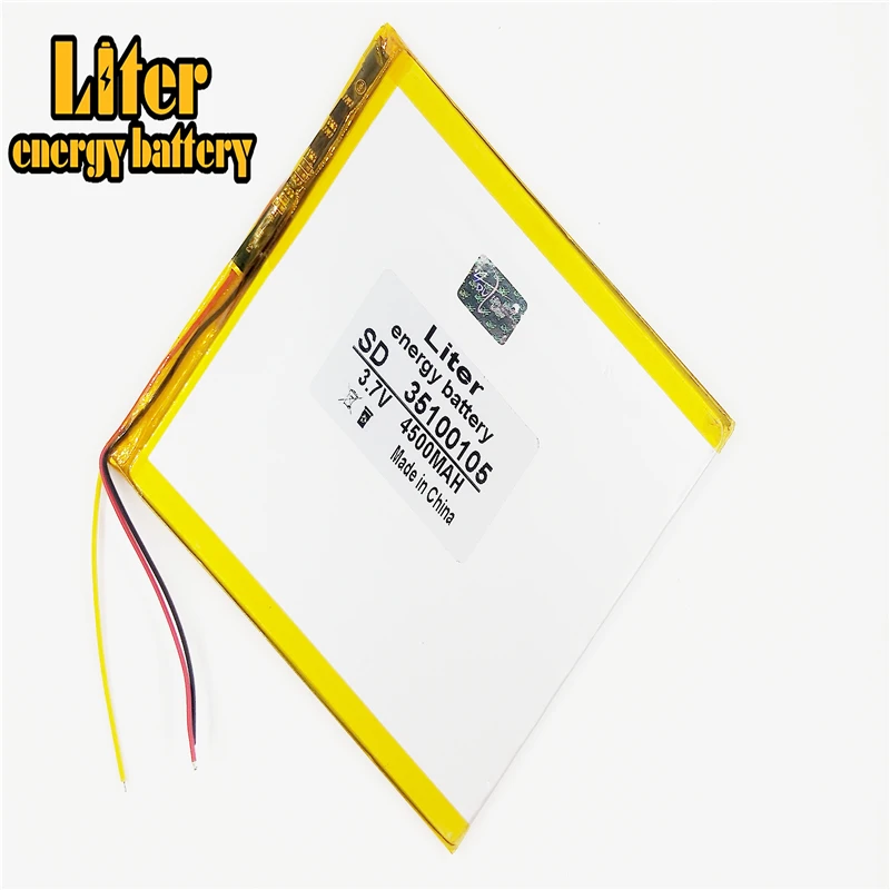 

Wires 3.7V 4500mAH 35100105 polymer lithium ion battery for 8 inch 9inch tablet PC(tablet personal computer)