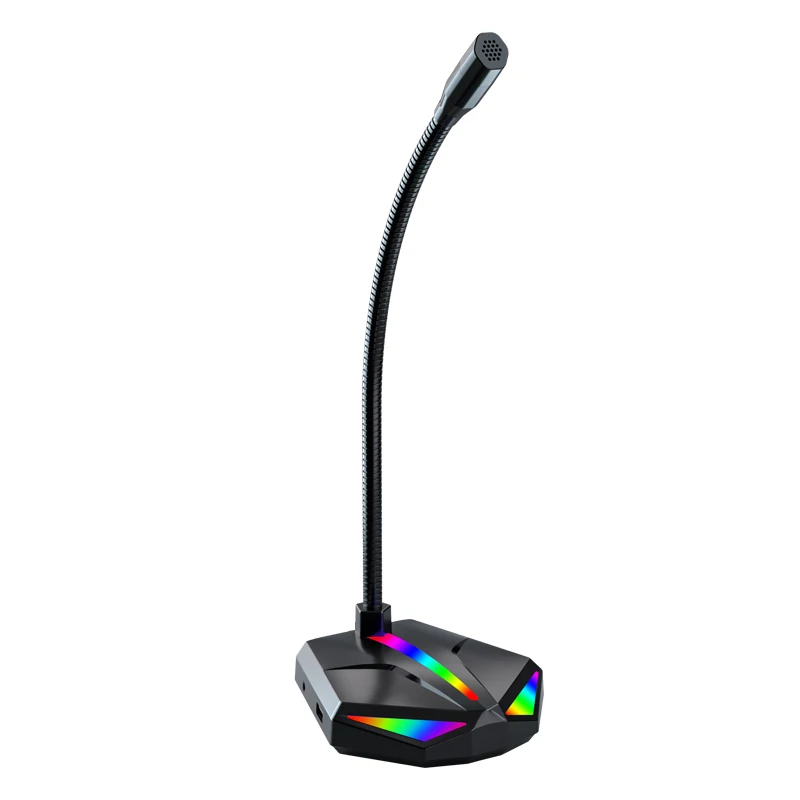 Computer Microphone Desktop PC Laptop Mic with RGB Breathing Led Light for Windows/Mac