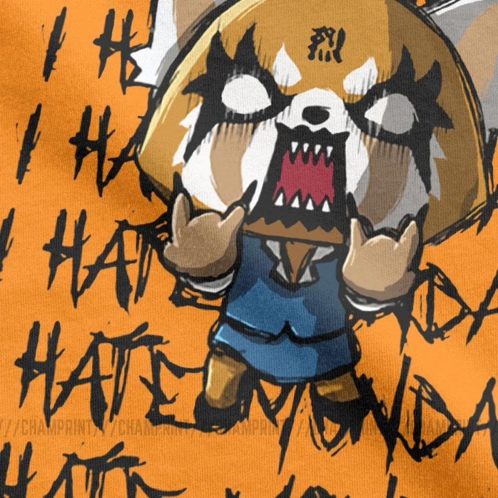 Men Aggretsuko Aggressive Retsuko I Hate Monday T Shirts 100% Cotton Clothes Funny Short Sleeve O Neck Tees Printing T-Shirts