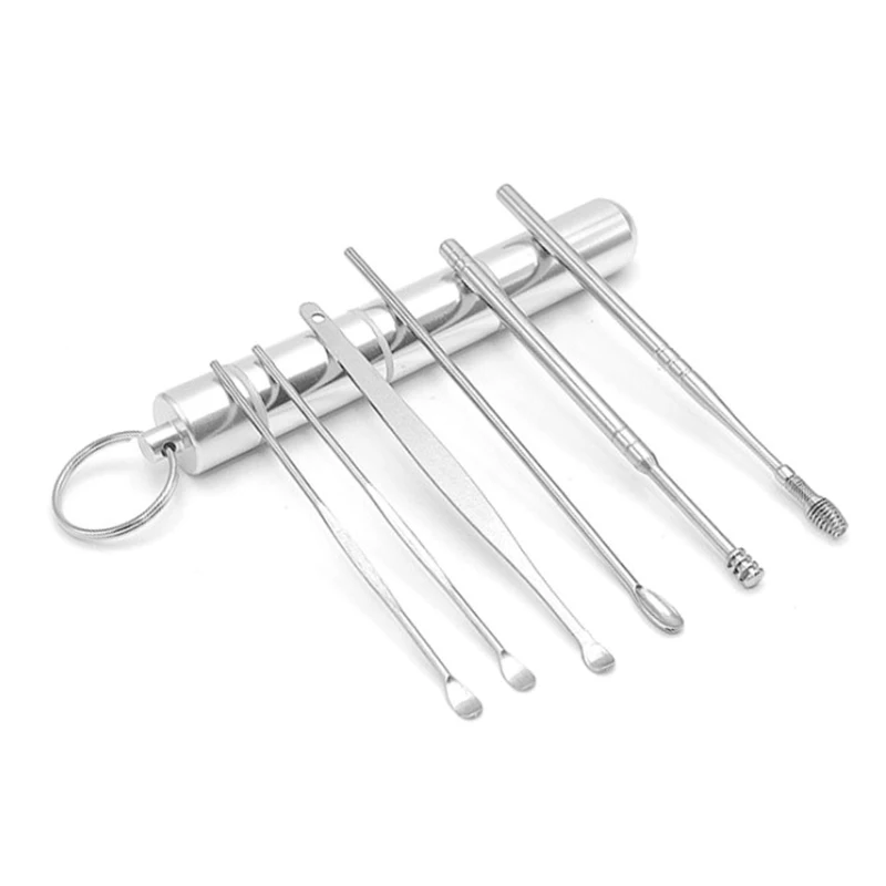 Kit de limpieza de oídos para bebés y adultos, limpiador de oídos, cuchara, Curette, 6 piezas