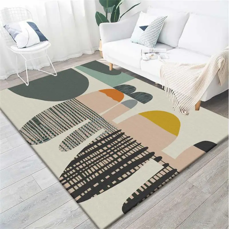 

Creative Nordic living room carpet modern design carpet bedroom sofa coffee table foot pad home decoration study floor mat