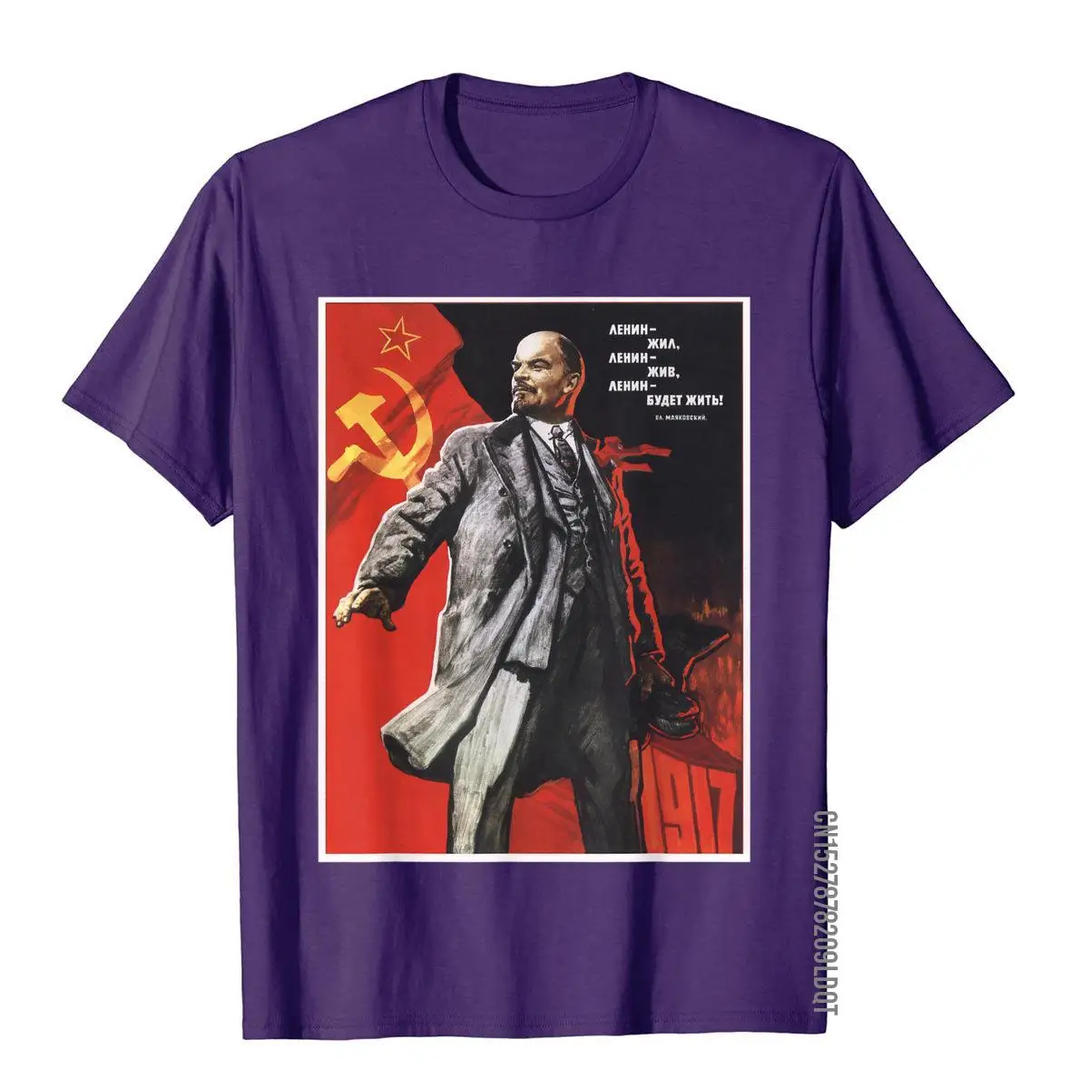 Lenin Forever Vintage USSR Retro Soviet Poster Tee T Shirts For Students Europe Tops & Tees Hot Sale Hip Hop Cotton