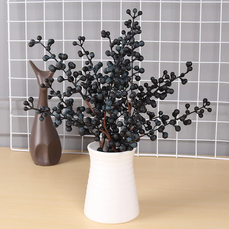 1pc Artificial Berry Fake Blue berries cherry 4 Colors Christmas Flower Stamen For home New Year Christmas Decoration