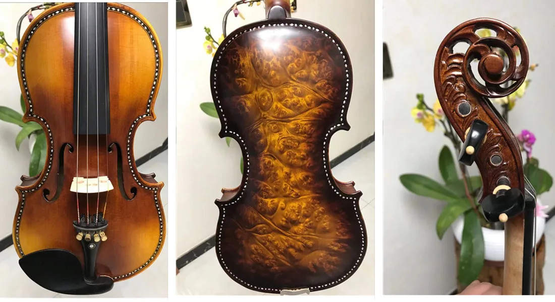 SONG Brand master violin 4/4,brid's eye curly maple wood back inlay shell #12139