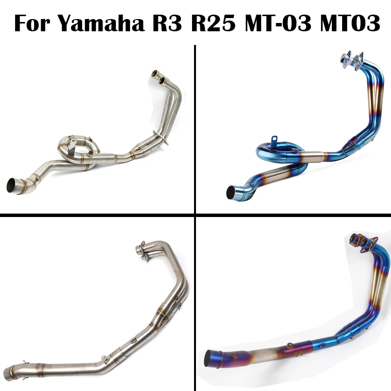 

For Yamaha YZF R3 R25 2014-2018 MT-03 MT03 2016-2018 Motorcycle Exhaust Middle Front Link Pipe Full System Slip On motocross