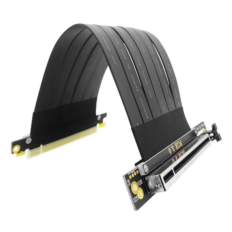 

New PCI Express EMI Shielding PCIe 3.0 16x Flexible Cable Vertical Graphics Card Extension Adapter High Speed GPU Riser Cable