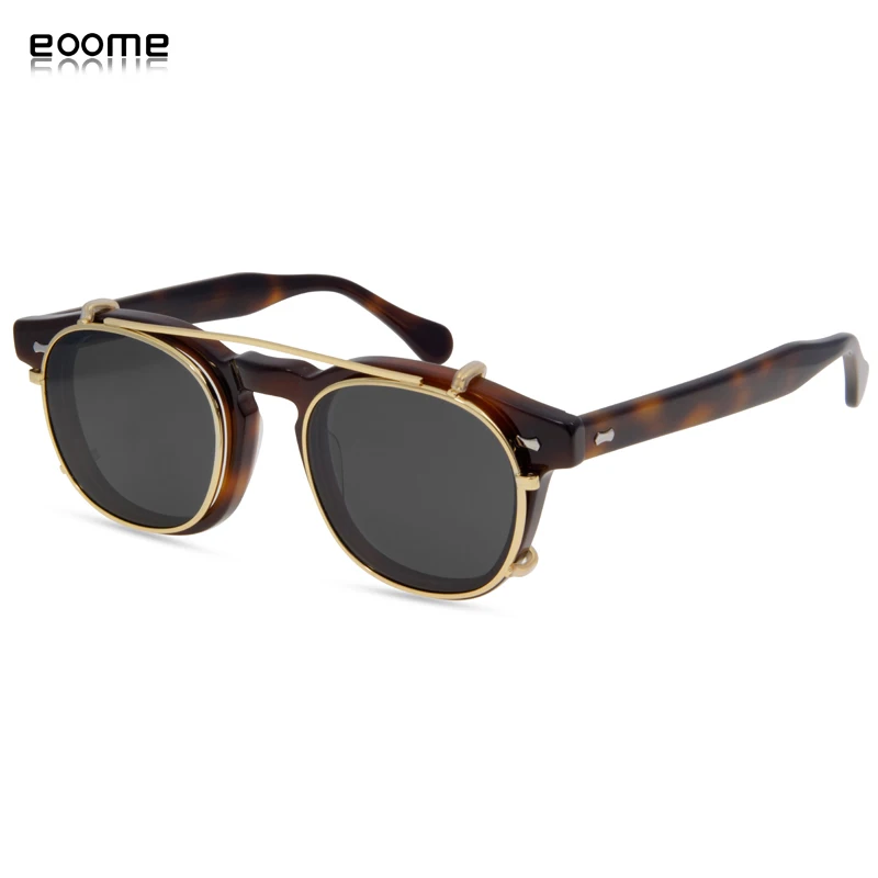 eoome' Hand Made Vintage Design with Clip Lens Round Shape high quality UV400 New Models очки женские солнечные óculos de sol