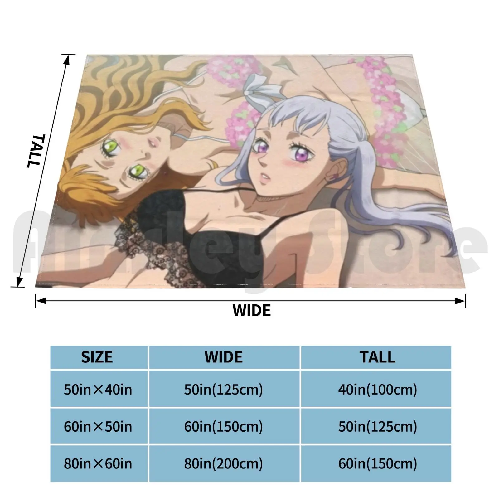 Noelle And Mimosa Bikini Blanket Fashion Custom Japanese Anime Manga Grimoire Asta Yuno Ecchi