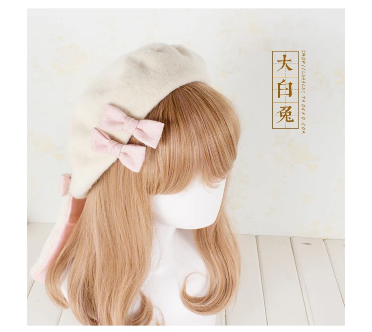 

Lolita Lop Adorable Japan Baked Cake Wool Beret Bei Lei Mao Painter Cap Dress Handmade