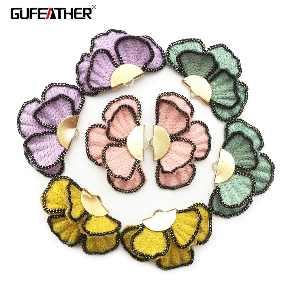 GUFEATHER L170, frędzle, frędzle z tkaniny, akcesoria do biżuterii, wisiorek z kwiatami diy, tworzenie biżuterii, ręcznie robione, kolczyki diy