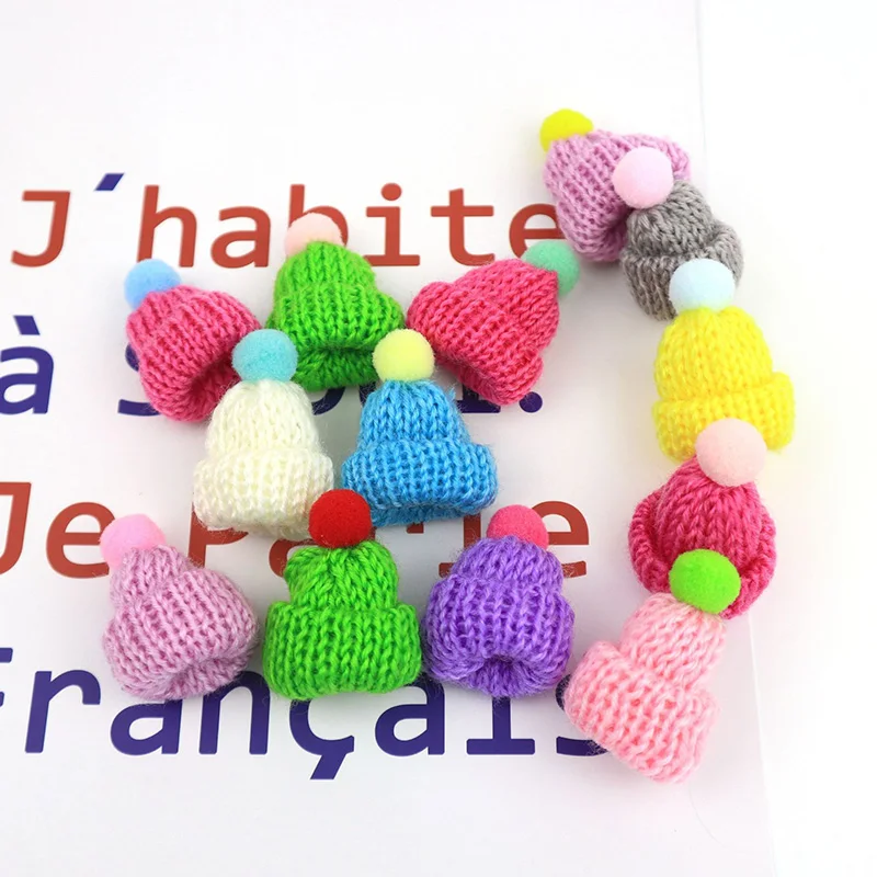 20 pz carino maglieria Mini pompon cappelli fai da te artigianato fornitore copricapo indumento bambola giocattoli decorazione bambini Scrapbooking