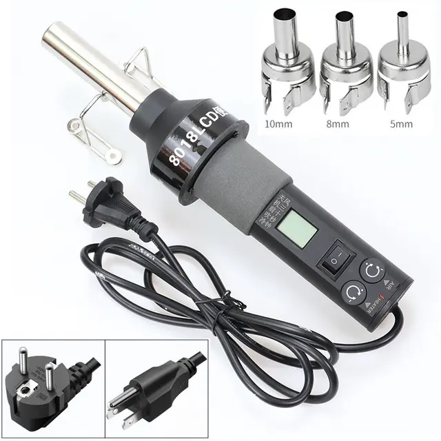 GJ8018LCD Hot wiatrówka uchwyt stacja lutownicza spawanie narzędzia grzewcze regulacja temperatury czarny elektroniczny podgrzewacz 4 dysza BGA