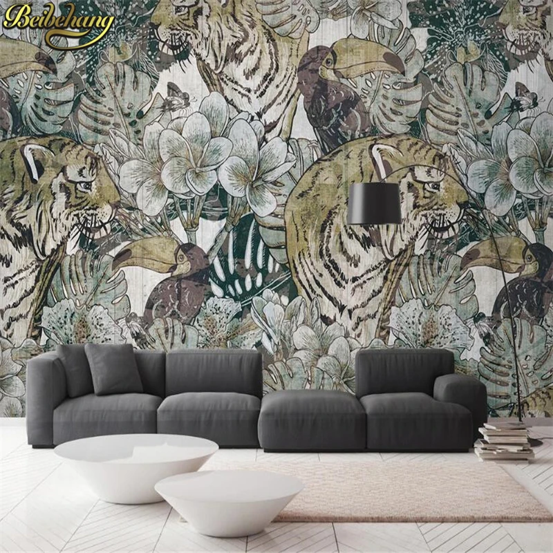 Custom wallpaper 3d Southeast Asian Tiger TV backdrop wallpapers for living room bedroom photo murals papel de parede