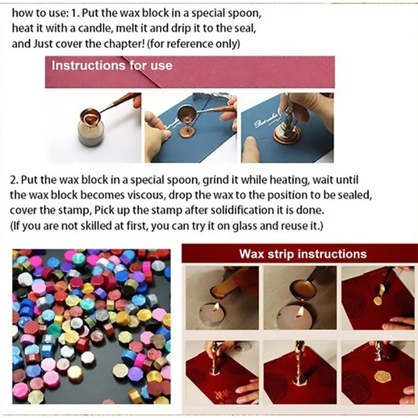 200/380/600/760Pcs DIY Vintage Octagon Lacquer Wax ชุดสำหรับซองจดหมายเชิญตกแต่ง