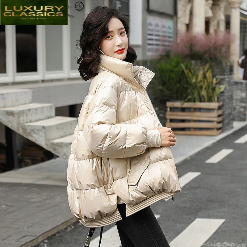 

2021 Women's Winter Down Jacket Korean Coat Female Warm Thick Parkas Woman 90% White Duck Down Jackets Mujer Chaqueta LW