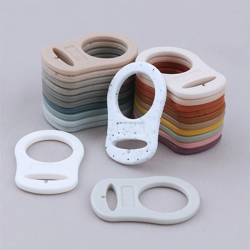 5PCS Soft Silicone Baby Dummy Pacifier Holder Clip Adapter Button Baby Mam Ring Newborn Nipple Teether Toys Baby Accessories