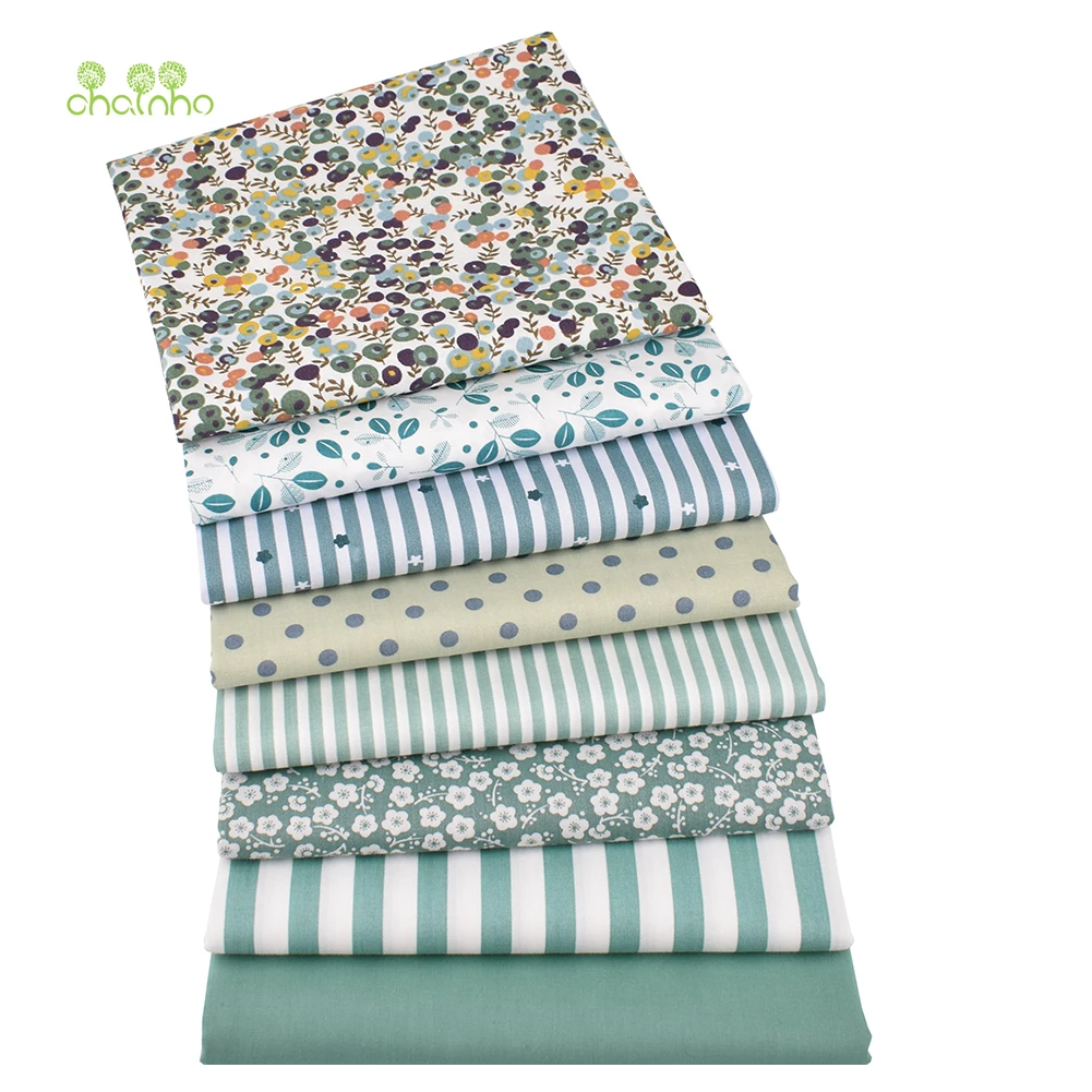 Printed Twill Cotton Fabric,Pea Green Color Series,Patchwork Clothes For DIY Sewing Quilting Baby & Child\'s Bedclothes Material