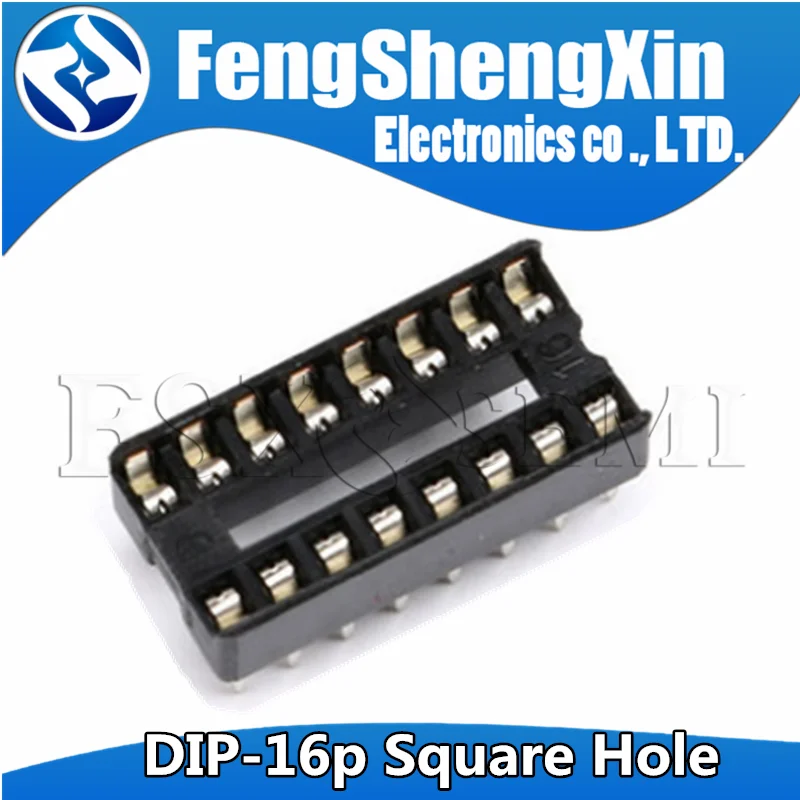 10pcs DIP-16 Round Hole Square hole 16 Pins 2.54MM DIP DIP16 IC Sockets Adaptor Solder Type IC Connector