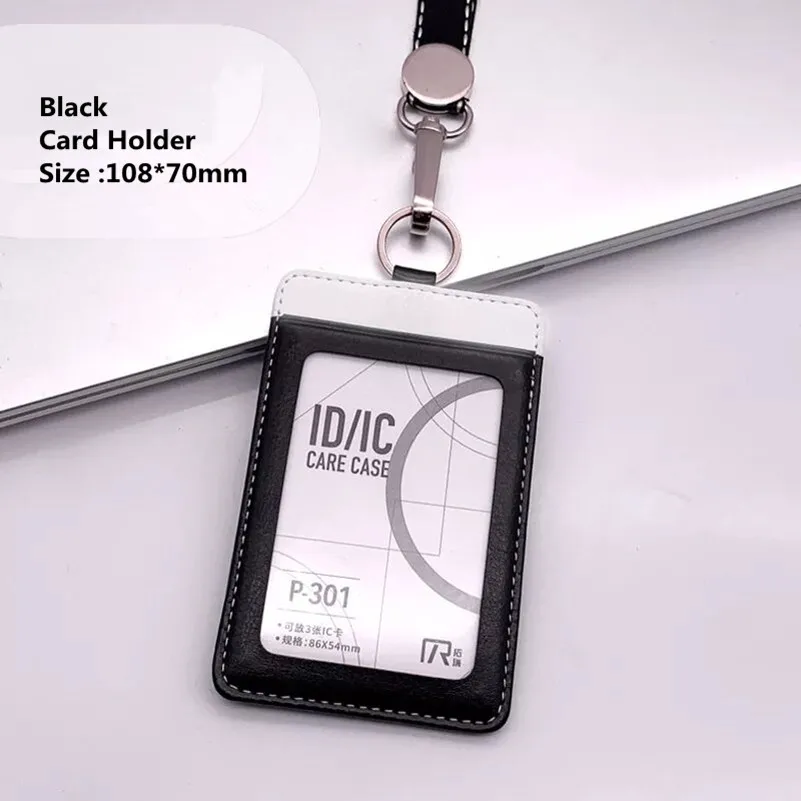 Hoge Kwaliteit Pu Lederen Id Kaart Badge Houder Zakelijke Tentoonstelling Werkende Id Card Case Naam Kaart Tags Met Nek Lanyard