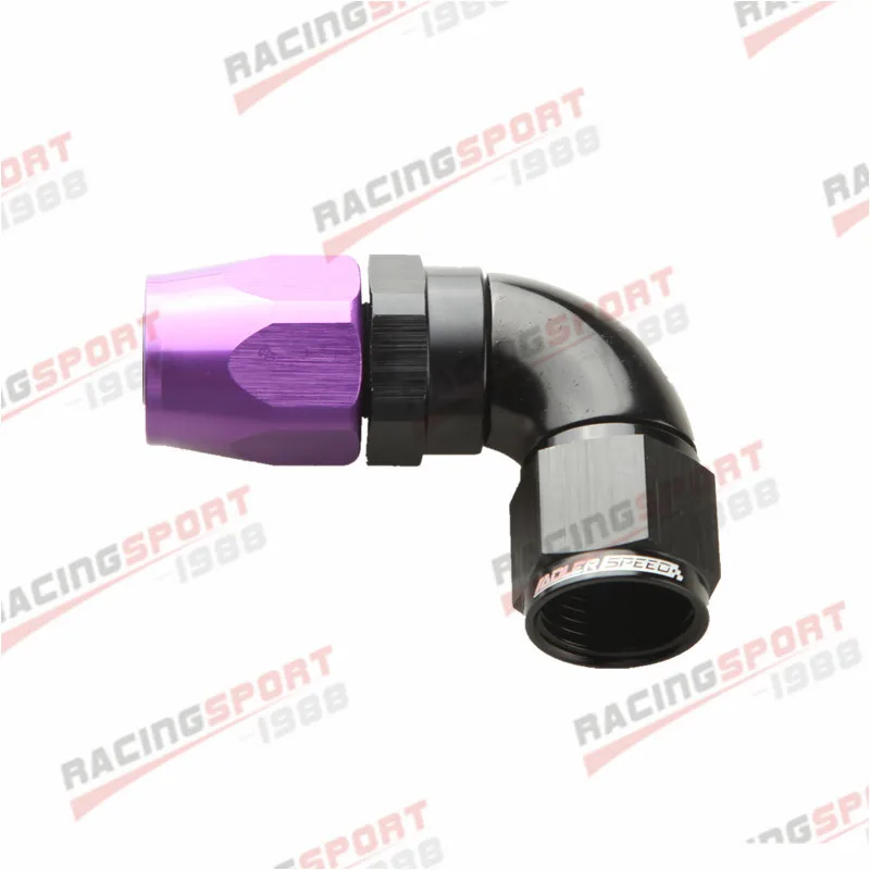 

Swivel 90 Degree 10AN AN-10 AN10 -10AN Hose End Fitting Black/Purple