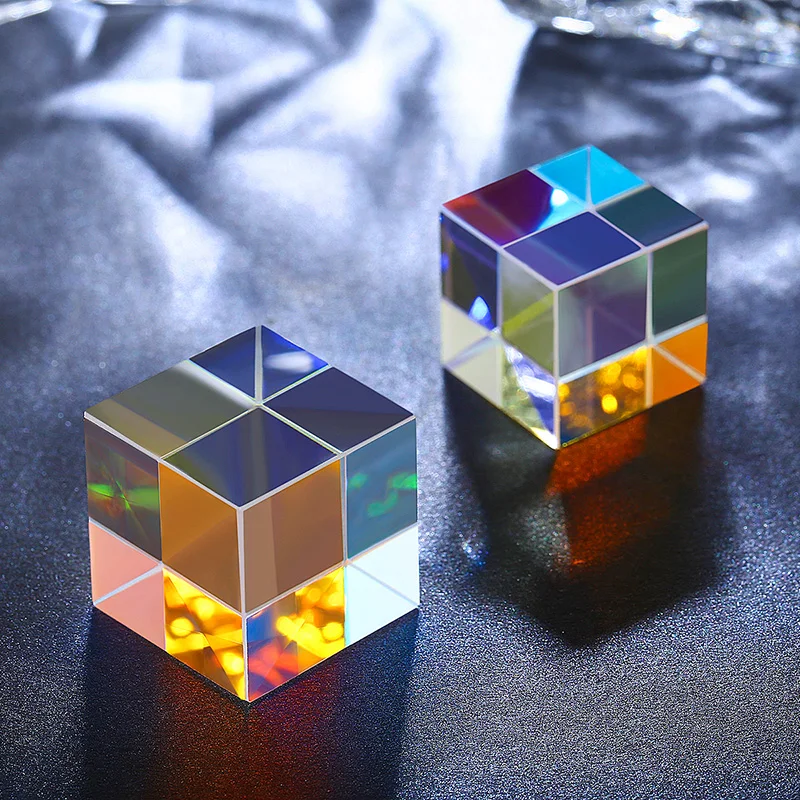 1pcs Hexagonal Color Prism 10*10*10MM Xcube Gift Optical Prism Children\'s Popular Science Physics Experimental Equipment