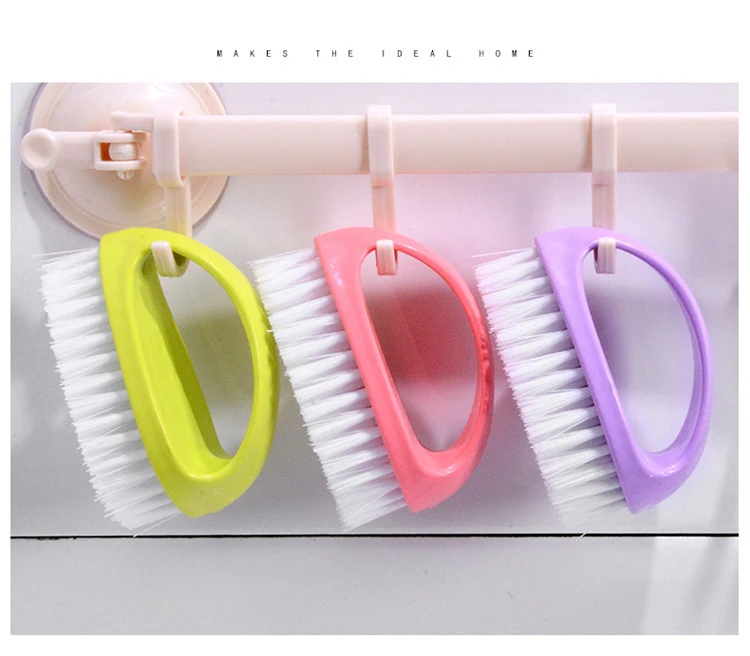 Bunte Reinigungsbürste für den Haushalt, Hausarbeit, multifunktionales Reinigungswerkzeug, eiförmig, langlebig, weich, für Badezimmer, Schuh, Kleidung – Detail 2